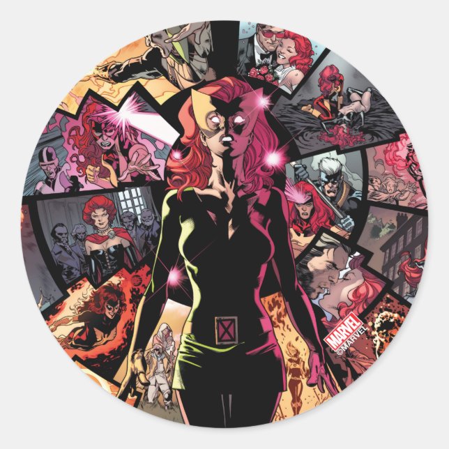 Sticker Rond X-Men | Phénix foncé classique (Devant)