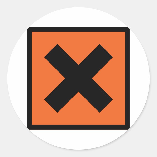 Sticker Rond x signe toxique chimiste (Devant)