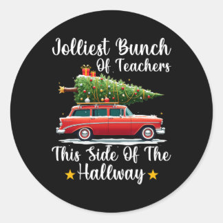 Sticker Rond Xmas Jolle Bunch D'Enseignants De Ce Côté Du H