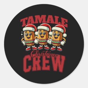 Sticker Rond Xmas Tamale Nourriture drôle Mexique Noël Tamale M