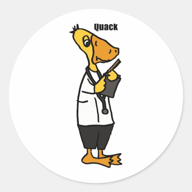 Sticker Rond XX- Funny Duck Doctor (Devant)