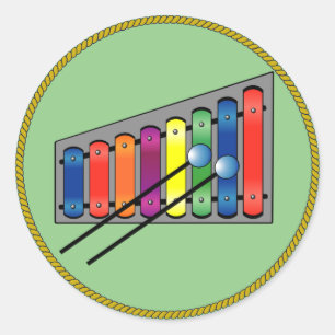 Sticker Rond Xylophone, design coloré