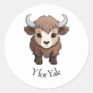 Sticker Rond Y pour Yak