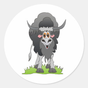 Sticker Rond Yak Black
