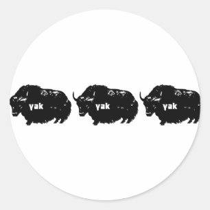 Sticker Rond Yak Yak Yak
