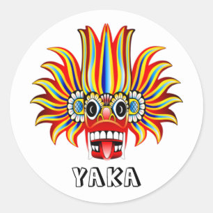 Sticker Rond Yaka (diable Sri Lanka) design T-shirt Classic Rou