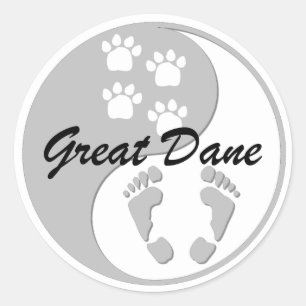 Sticker Rond yang great dane de yin
