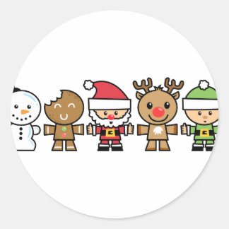 Sticker Rond Yay Pour Couleur Cinq Caractères Xmas