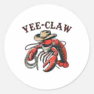 Sticker Rond Yee Claw ! Funky Crawfish Cajun Seafood Festival