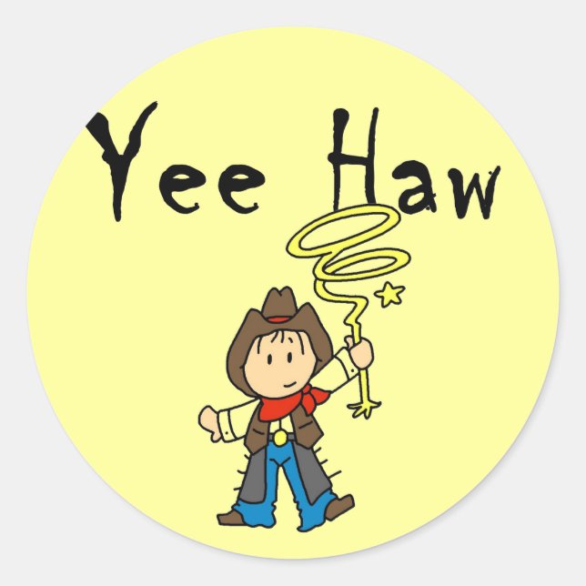 Sticker Rond Yee Haw Cowboy Tshirts et cadeaux (Devant)