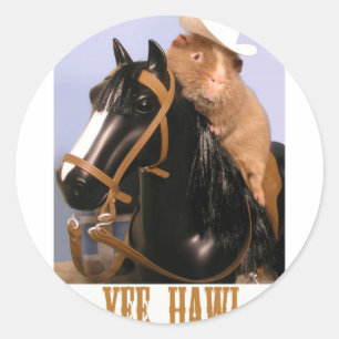 Sticker Rond YeeHAW Wilbur