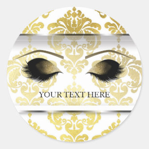 Sticker Rond Yelashes Vintage de maquillage de glam en damas d'