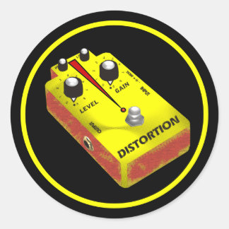 Sticker Rond Yellow Distortion