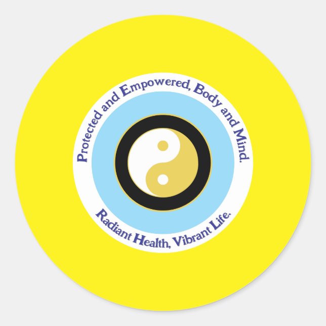 Sticker Rond Yellow Eye pour la santé et l'optimisme (Devant)