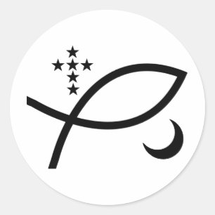 Sticker Rond Yemaya Veve dans le noir