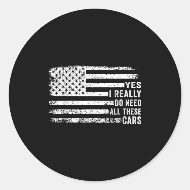 Sticker Rond Yes I Really Do Need All These Funny Garage Mechan (Devant)