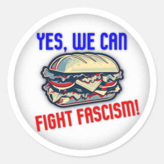 Sticker Rond Yes, We Can Fight Fascism!