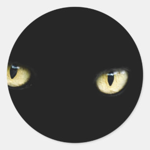 Sticker Rond Yeux de chat noir
