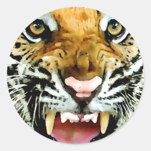 Sticker Rond Yeux du tigre