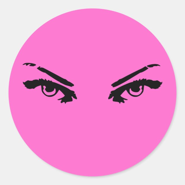 Sticker Rond Yeux intenses d'une femme (Devant)