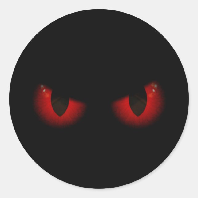 Sticker Rond Yeux rouge d'Halloween effrayant (Devant)