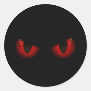 Sticker Rond Yeux rouge d'Halloween effrayant