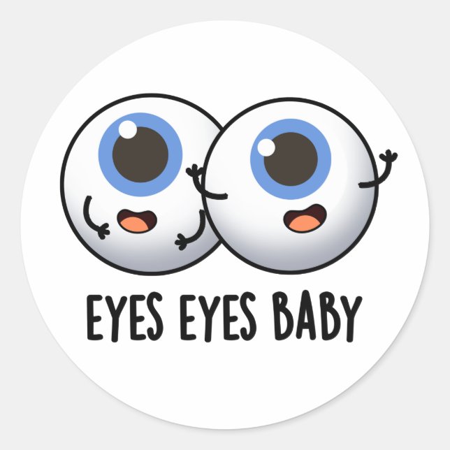 Sticker Rond Yeux Yeux Bébé Funny Ice Eyeballs Pun (Devant)