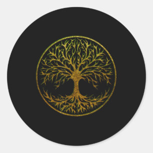 Sticker Rond Yggdrasil, Arbre Celtique De La Vie, Mythologie No
