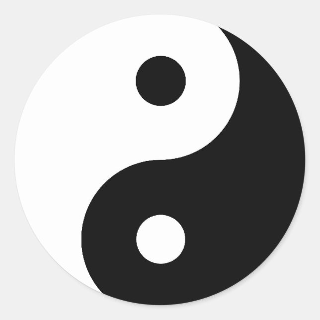 Sticker rond Yin Yang (Devant)