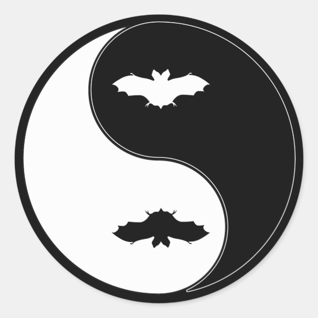 Sticker Rond Yin Yang Bat (Devant)