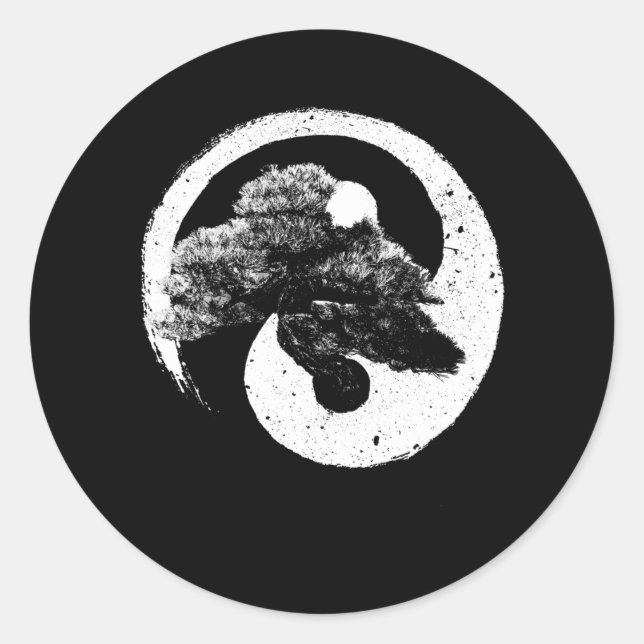 Sticker Rond Yin Yang Bonsai (Devant)