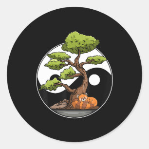 Sticker Rond Yin Yang Bonsai Tao taoïsme Spirituel Zen Meditate