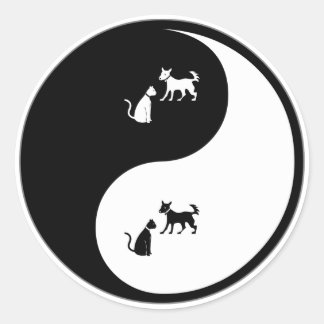 Sticker Rond Yin Yang Contrôle animal