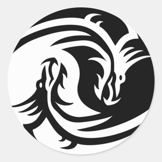 Sticker Rond Yin Yang Dragon (Devant)