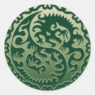 Sticker Rond Yin Yang Dragons magiques 2