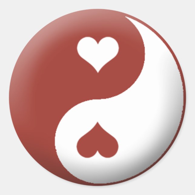 Sticker Rond Yin Yang Heart (Devant)