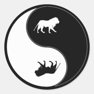 Sticker Rond Yin Yang Lion