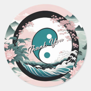 Sticker Rond Yin Yang, Merci Floral des montagnes