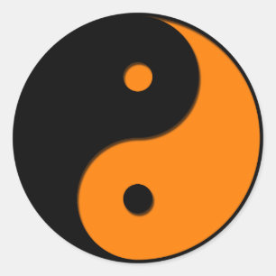 Sticker Rond Yin Yang - orange 1