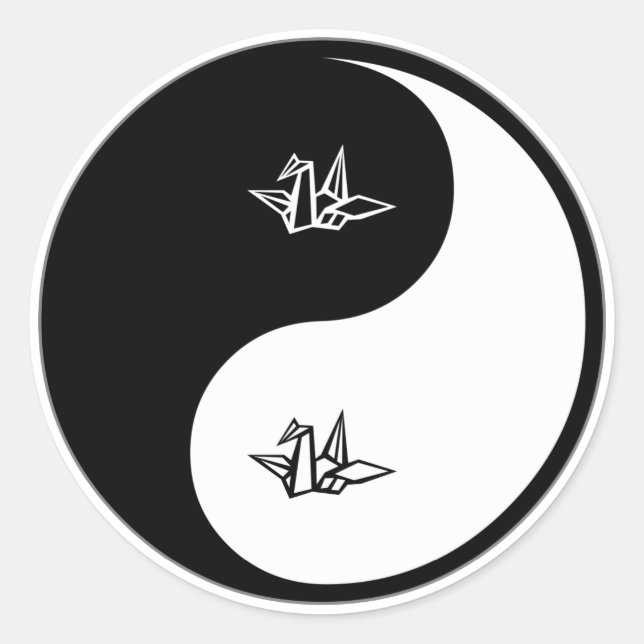 Sticker Rond Yin Yang Origami (Devant)