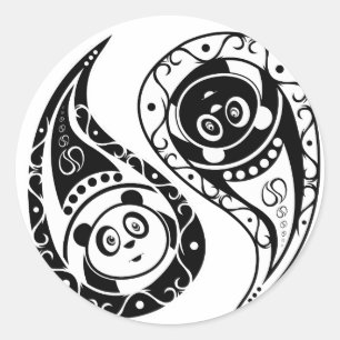 Sticker Rond Yin-Yang Panda