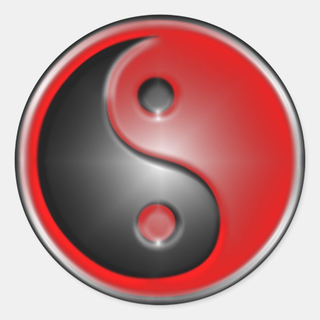 Sticker Rond yin-yang-rouge (Devant)