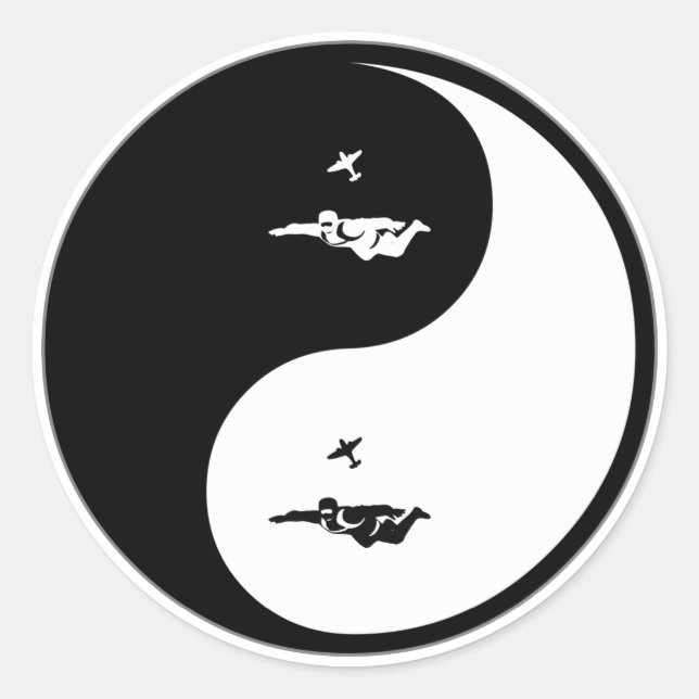 Sticker Rond Yin Yang Skydiving (Devant)