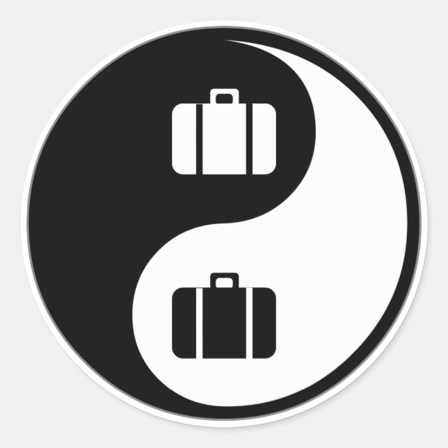 Sticker Rond Yin Yang Travel (Devant)