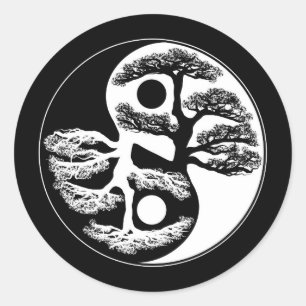Sticker Rond Yin Yang Tree