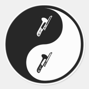 Sticker Rond Yin Yang Trombone