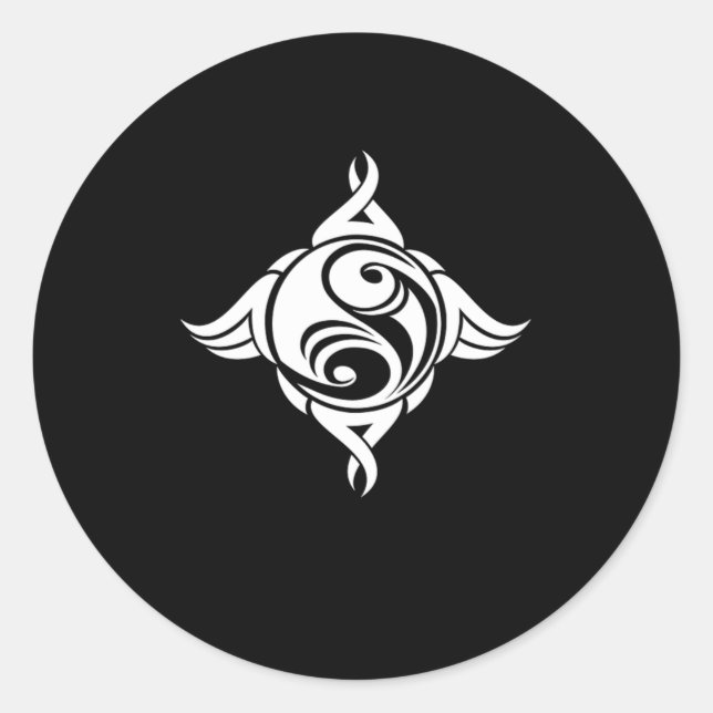 Sticker Rond Yin Yang Turtle Harmonie Taoism Méditation Zen Cad (Devant)