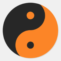 Yin Yang Ying signe taoïsme chinois Taijitu orange