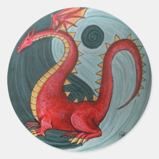 Sticker Rond Ying Yang Dragon