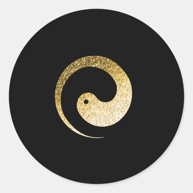 Sticker Rond Ying Yang Symbol Balance or Black Pace Spirituel (Devant)